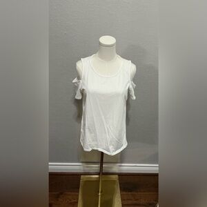 MICHAEL Michael Kors White Cold Shoulder Tank Top